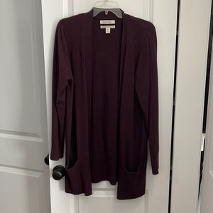 Cranberry cardigan Ellen Tracy merino wool